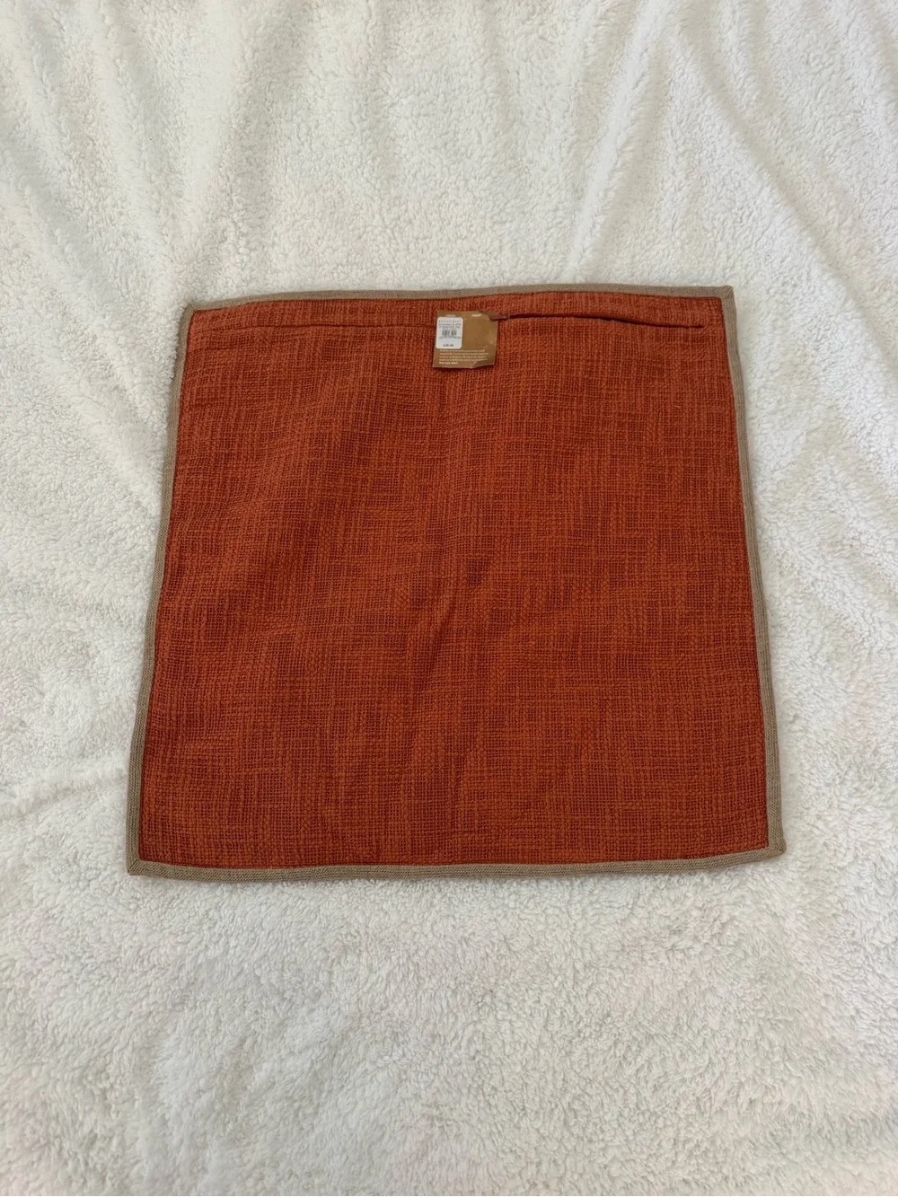 NWT Set of 2 Pottery Barn Textured Burnt Orange Square Throw Pillow Covers